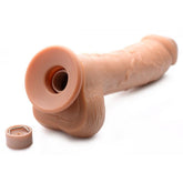 Loadz Dual Density Squirting Dildo Medium Skin Tone With Remote 8.5 Inch Vibrating Dildos